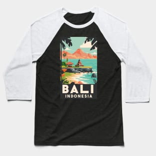 A Vintage Travel Art of Bali Indonesia Baseball T-Shirt